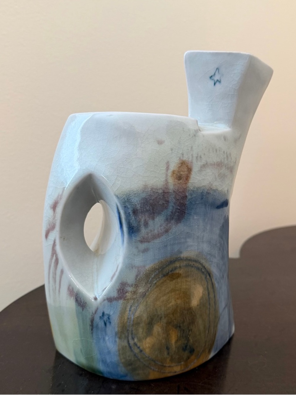 Wigan Hand Crafted Abstract Ceramic Studio Pottery Vase Signed 1994 Vintage